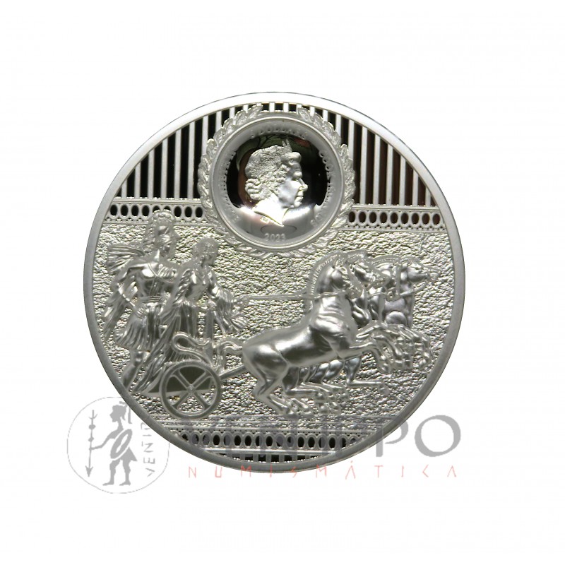 Islas Cook. 5 $ Plata ( 1 OZ  ley 999 milésimas ) Espartanos, 2023, Proof UHR, rara.