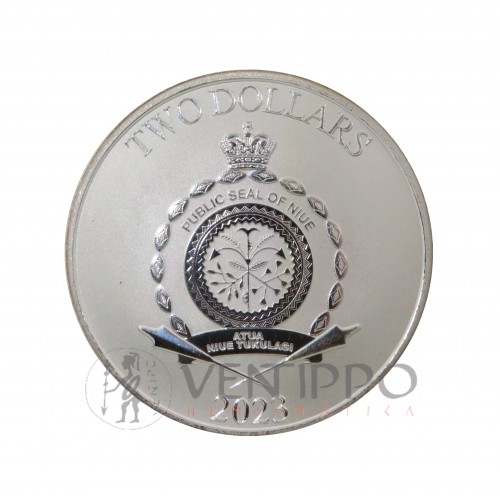 Niue, 2 $ Plata ( 1 Oz 999 mls. ) 2023 Star Wars: Jedi Order Crest, BU.