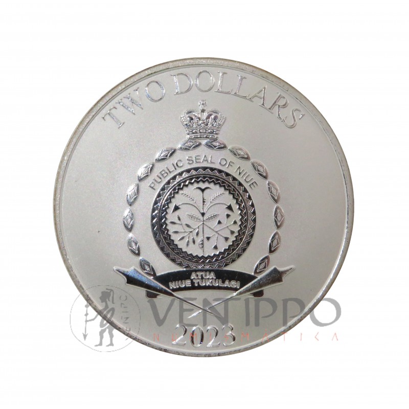 Niue, 2 $ Plata ( 1 Oz 999 mls. ) 2023 Star Wars: Jedi Order Crest, BU.