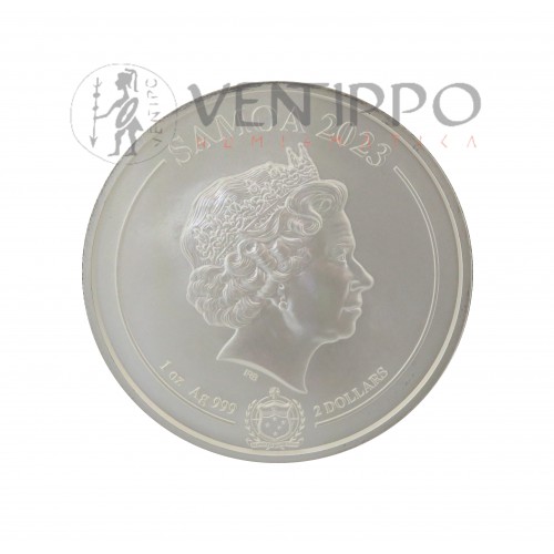 Samoa, 2 $ Plata ( 1 OZ  Ley 999 mls. ) Serie Cuatro Guardianes, BU Mate 2023.