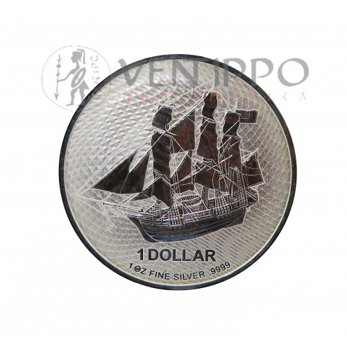 Islas Cook, Dollar Plata ( 1 OZ 999 mls. ) Bounty 2023, BU.