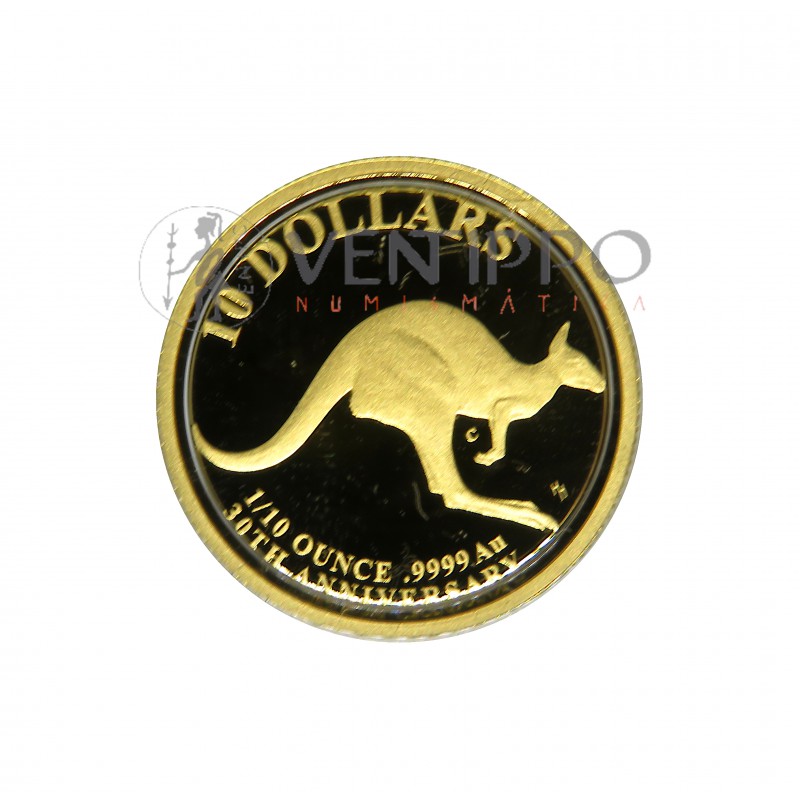 Australia, 10 $ Oro ( 1/10 OZ ley 9999 mls. ) 2023, Canguro RAM 30 ANV. Proof.