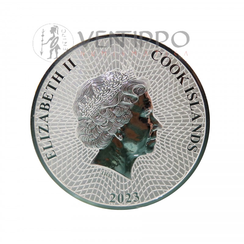 Islas Cook, Dollar Plata ( 1 OZ LEY 999 mls. ) Estrella de Mar 2023, BU.