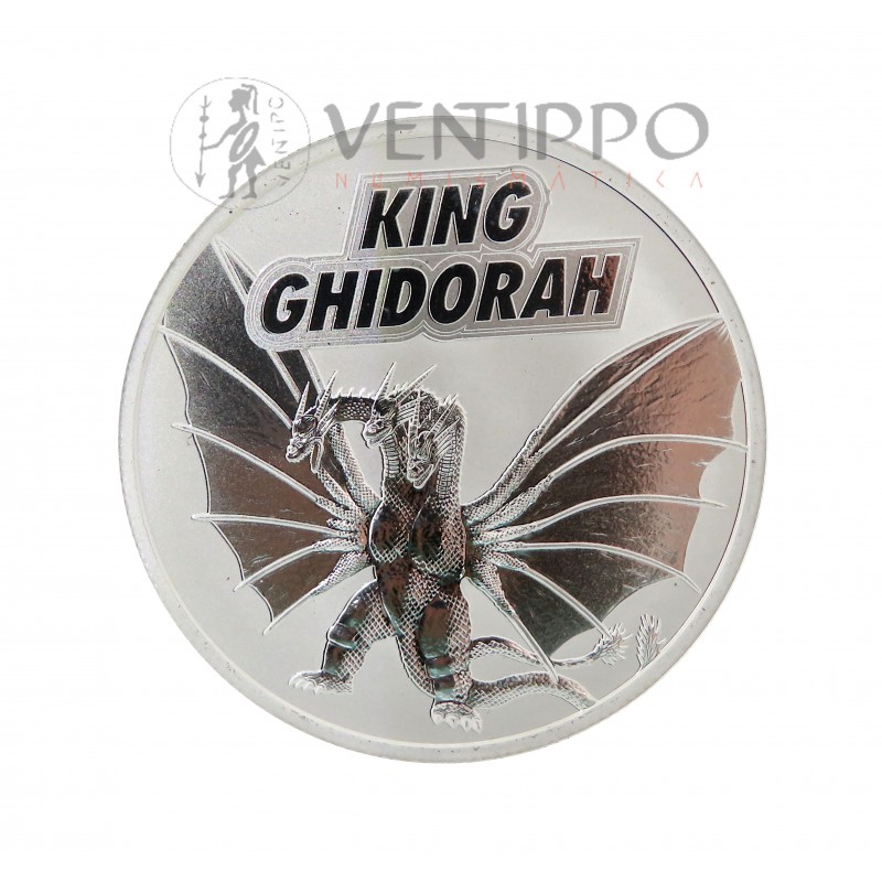 Niue, 2 $ Plata ( 1 OZ. ley 999 mls. ) 2023 Godzilla vs King Ghidorah