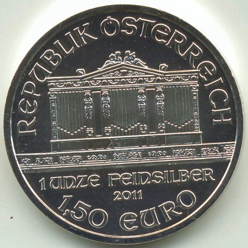 AUSTRIA, 1'5 €, 2011, 1 OZ. PLATA 999 mls., FILARMÓNICA 2011