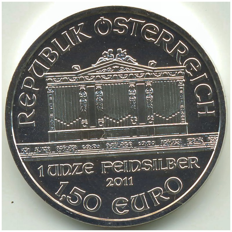 AUSTRIA, 1'5 €, 2011, 1 OZ. PLATA 999 mls., FILARMÓNICA 2011