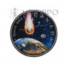 Canadá, 5 $ Plata ( 1 OZ ley 9999 mls ), Hoja de Arce / Meteorito, 2023 coloreada.