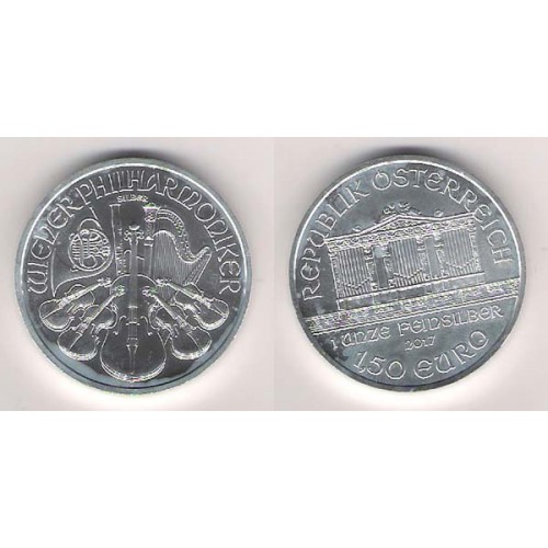 AUSTRIA, 1,5€ PLATA ( 1 OZ. 999 mls.), FILARMÓNICA 2017