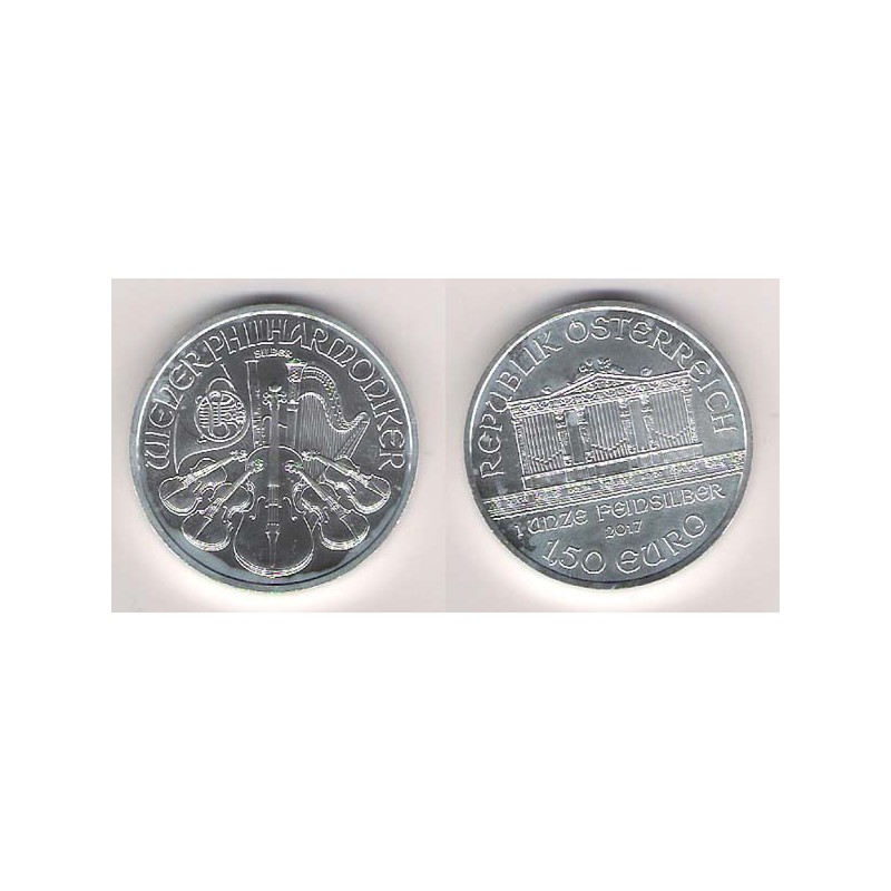 AUSTRIA, 1,5€ PLATA ( 1 OZ. 999 mls.), FILARMÓNICA 2017