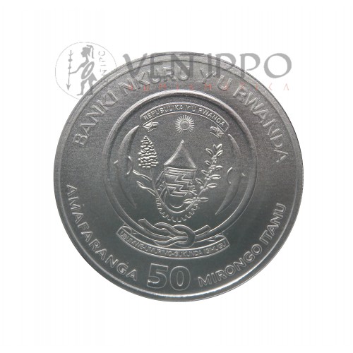 Ruanda, 50 Francs Plata ( 1 OZ  999 mls. ) Gorila 15 Aniversario 2023.