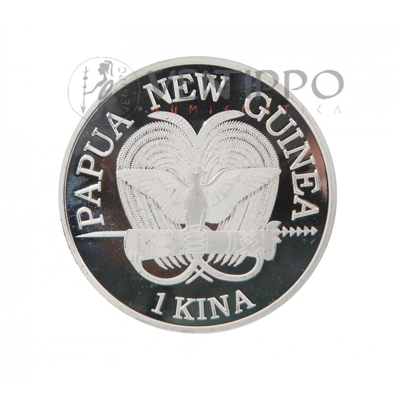 Papua Nueva Guinea, 1 Kina Plata ( 1 OZ 999 mls. ) Ave del Paraíso 2023, BU