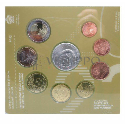 San Marino, Cartera oficial 9 Valores, 2023, Protección fauna selvática, FDC.