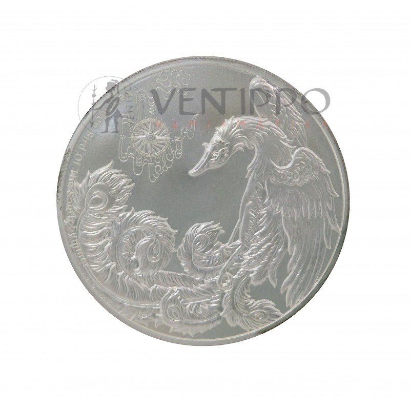 Samoa, 2 $ Plata ( 1 OZ ley 999 mls. ) Serie Cuatro Guardianes, Vermilion, BU mate 2023.