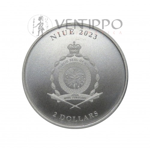 Niue, 2 $ Plata ( 1 OZ ley 999 mls ) Equilibrium 2023, BU