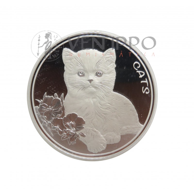 Fiji, 50 Cents Plata ( 1 OZ 999 mls. ) Gatos 2022, Bu