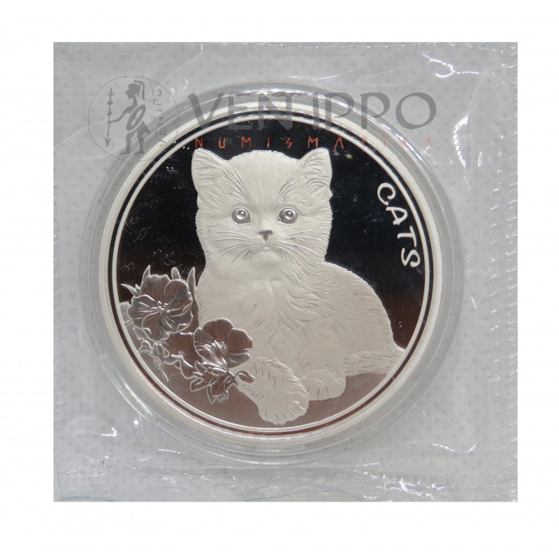Fiji, 50 Cents Plata ( 1 OZ 999 mls. ) Gatos 2022, Bu
