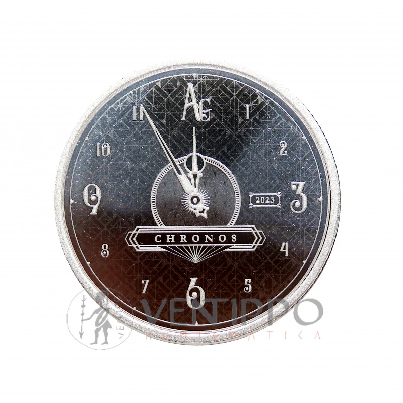 Niue, 2 $ Plata ( 1 OZ ley 999 mls. ) Chronos 2023, BU