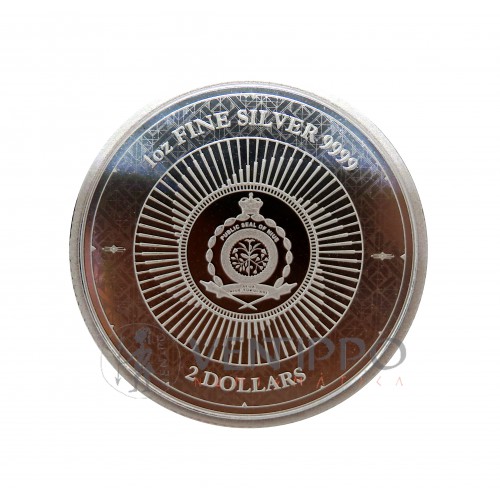 Niue, 2 $ Plata ( 1 OZ ley 999 mls. ) Chronos 2023, BU