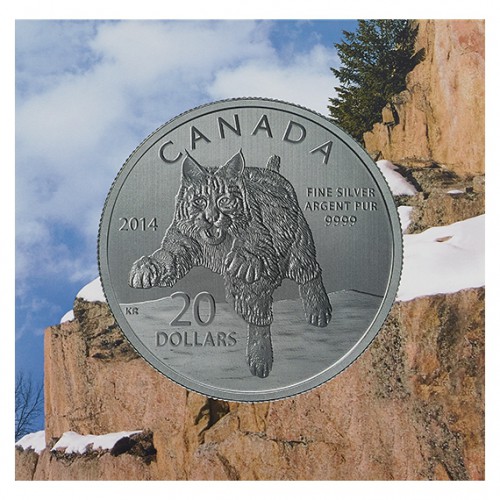 CANADÁ, 20 $ PLATA ( 7'96 grs., LEY 999 mls. ), LINCE, 2014