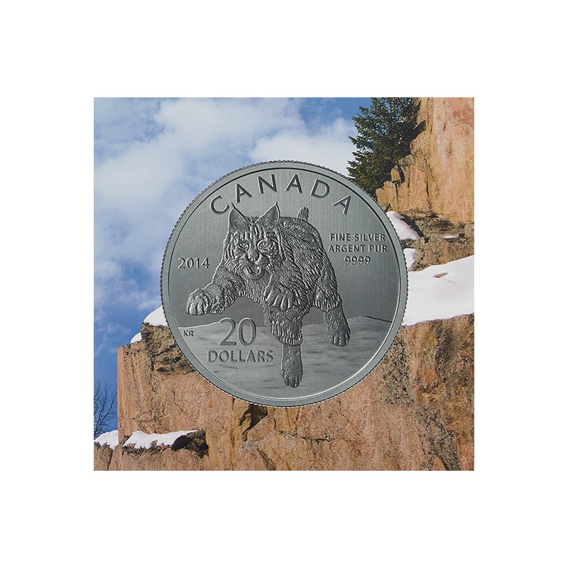 CANADÁ, 20 $ PLATA ( 7'96 grs., LEY 999 mls. ), LINCE, 2014