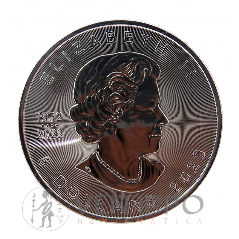Canadá, 5 $ Plata ( 1 OZ 9999 mls ) Hoja de Are / Asteroide, 2023, coloreada