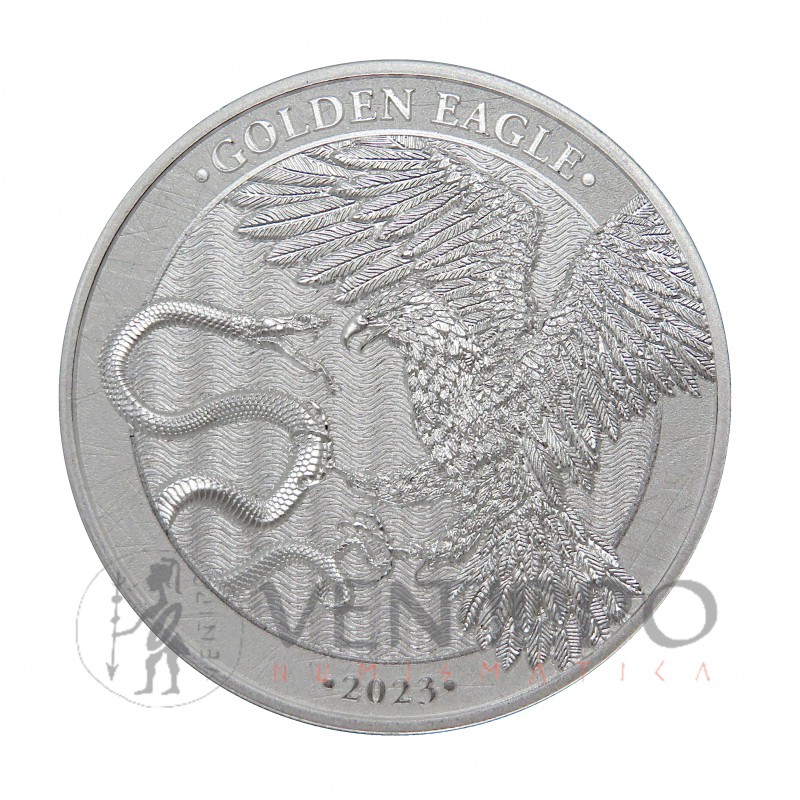 Malta, 5€ Plata ( 1 OZ Ley 999 mls ) 2023 Golden Eagle, BU.