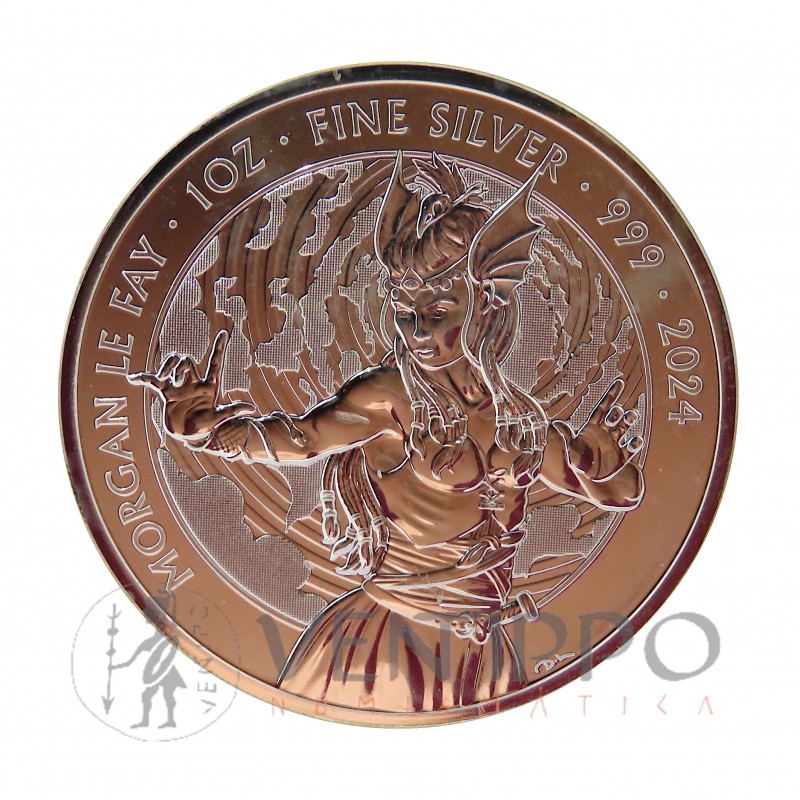 Gran Bretaña, 2 Pounds Plata ( 1 OZ Ley 999 mls ) Morgana, 2024, BU