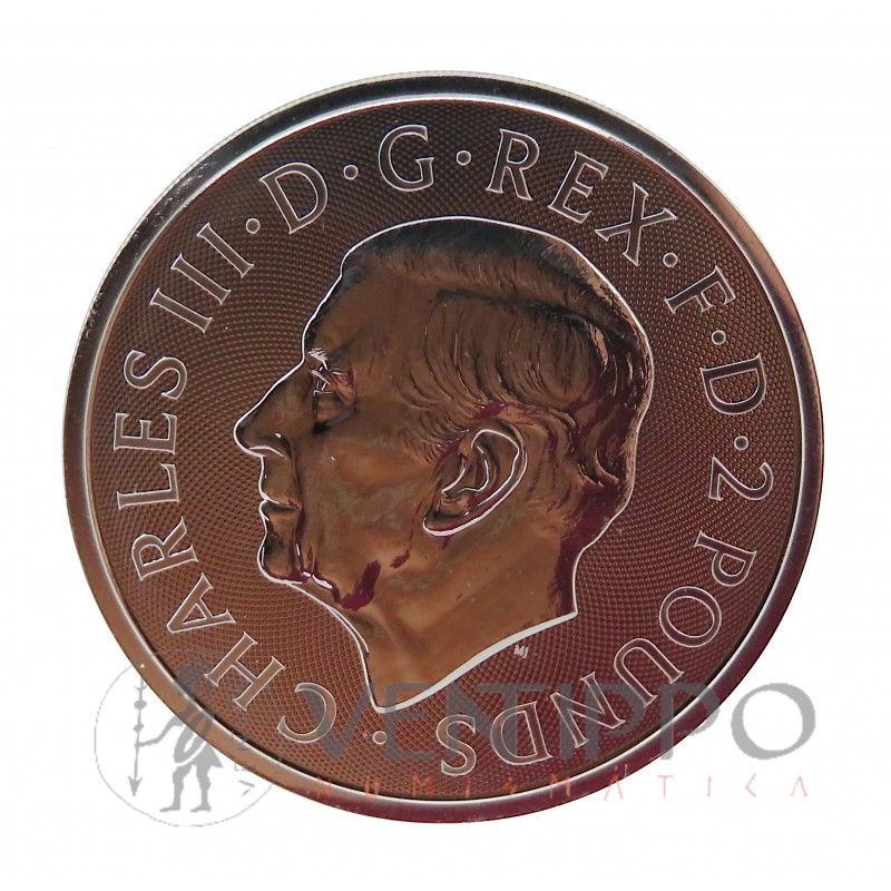 Gran Bretaña, 2 Pounds Plata ( 1 OZ Ley 999 mls ) Morgana, 2024, BU