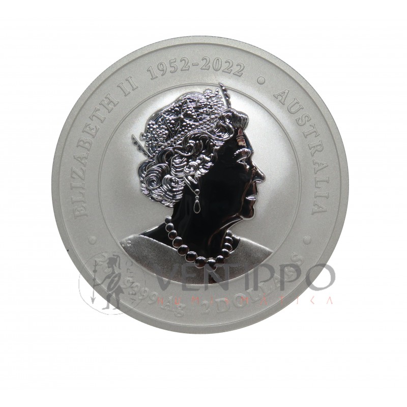 Australia, 2 Dollars Plata ( 62,20 gramos, ley 999 mls. ) Año del Dragón III, 2024, BU.