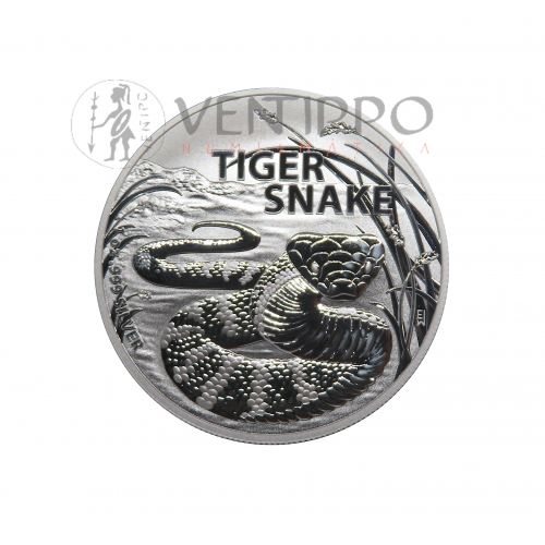 Australia, Dollar Plata ( 1 OZ 9999 mls . ) Serpiente Tigre, 2024, BU.