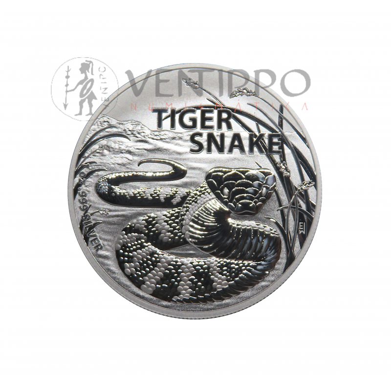 Australia, Dollar Plata ( 1 OZ 9999 mls . ) Serpiente Tigre, 2024, BU.