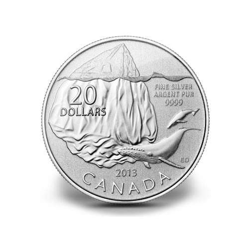 CANADÁ, 20 $ PLATA ( 7,95 grs ley 9999 mls) ICEBERG 2013