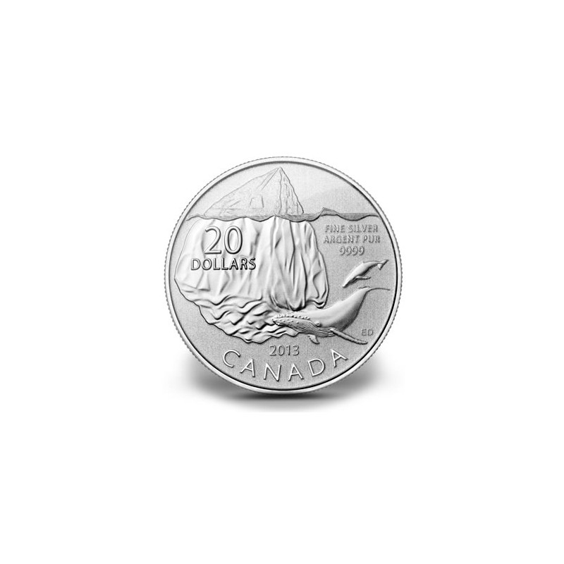 CANADÁ, 20 $ PLATA ( 7,95 grs ley 9999 mls) ICEBERG 2013