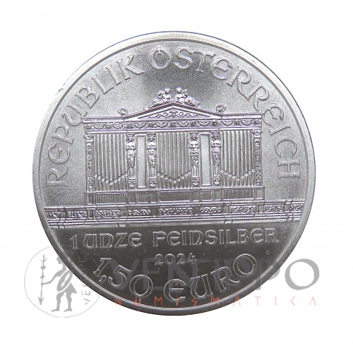 Austria, 1,5 € plata (1 OZ. ley 999 mls) Filarmónica 2024 SC