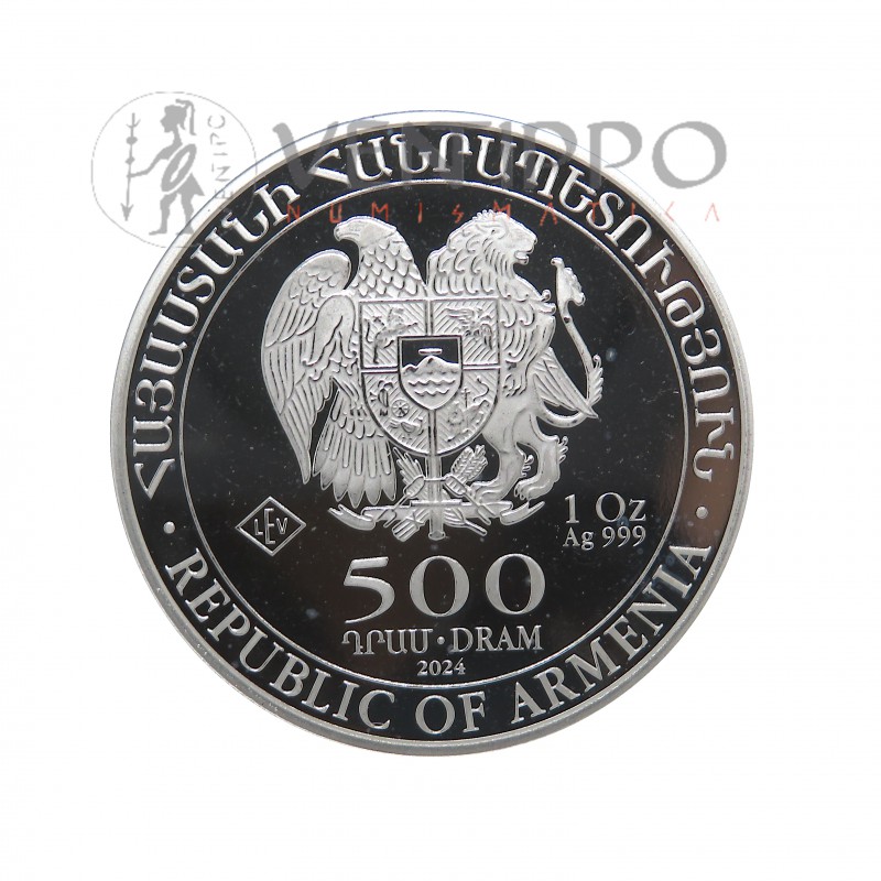 Armenia, 500 Dram Plata ( 1 OZ ley 999 mls ) Arca de Noé 2024, BU.