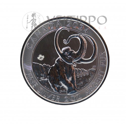 Canadá, 10 $ Plata ( 2 OZ ley 9999 mls ) Mamut 2024 S/C