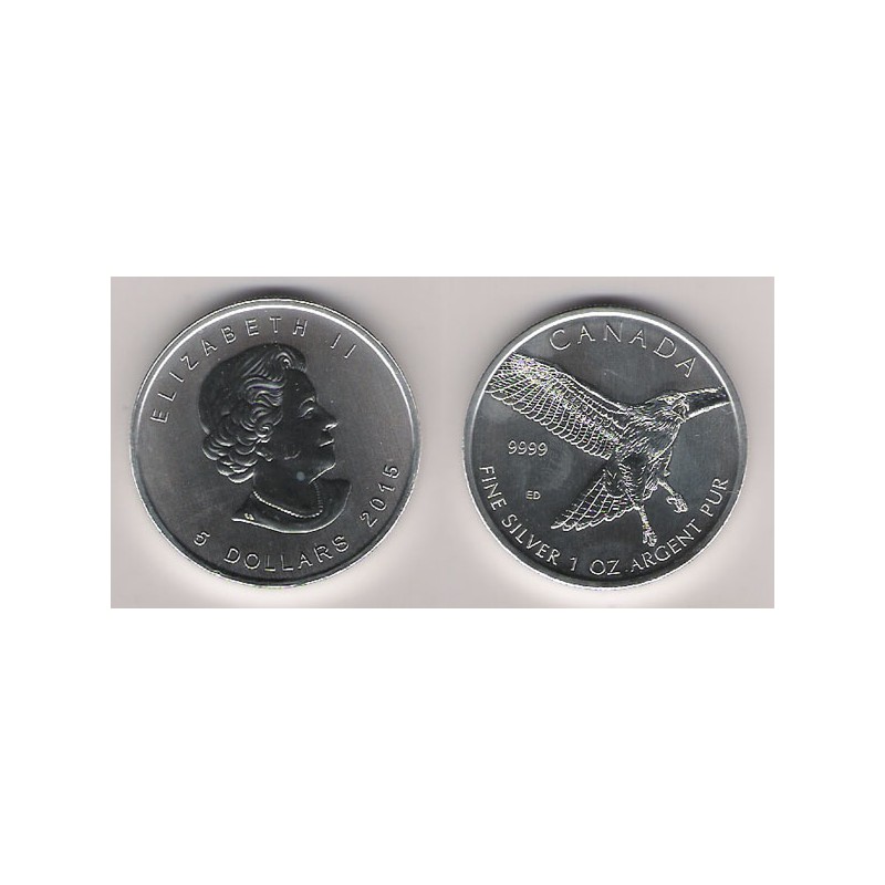 CANADÁ, 5 $ PLATA ( 1 OZ. 999 mls. ) BUSSARD, 2015, S/C