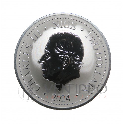 Niue, 2 $ Plata ( 1OZ 999 mls ) Phoenix 2024, BU