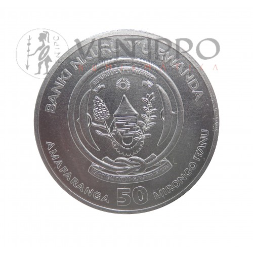 Ruanda, 50 Francs Plata ( 1 OZ  999 mls ) Leopardo 2024