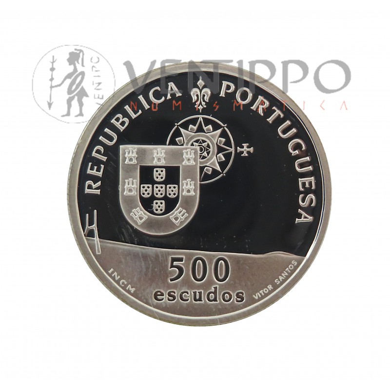Portugal, 500 Escudos Plata 1998, Puente Vasco de Gama, Proof, estuche + certificado.