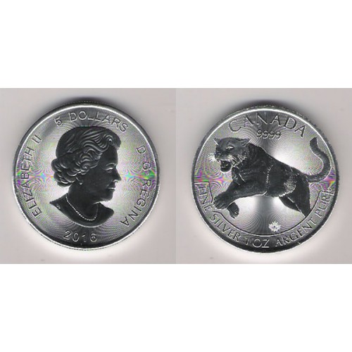 CANADÁ, 5 $ PLATA (1 OZ. 999 mls) PUMA 2016