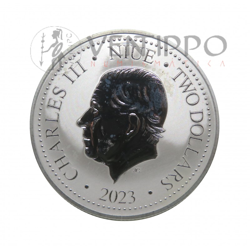 Niue, 2 $ Plata ( 1 OZ, ley 999 mls ) Phoenix 2023, BU