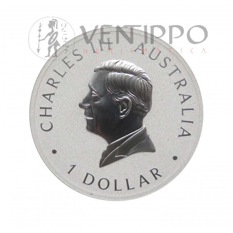 Australia, Dollar Plata ( 1 OZ 9999 mls ) 2024, Águila de Cola X Aniv. BU.