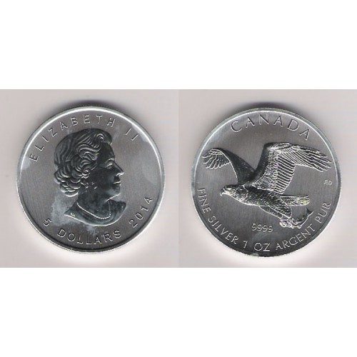 CANADÁ, 5$ PLATA ( 1 OZ. 9999 mls. ) ÁGUILA CALVA, 2014 S/C