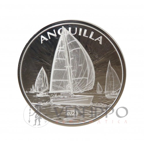 Anguilla, 2 $ Plata ( 1 OZ  ley 999 mls. ) 2023 Serie  EC8 VI Regata, Prooflike.
