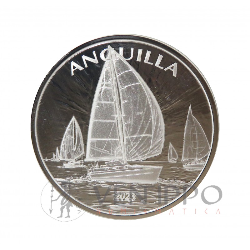 Anguilla, 2 $ Plata ( 1 OZ  ley 999 mls. ) 2023 Serie  EC8 VI Regata, Prooflike.
