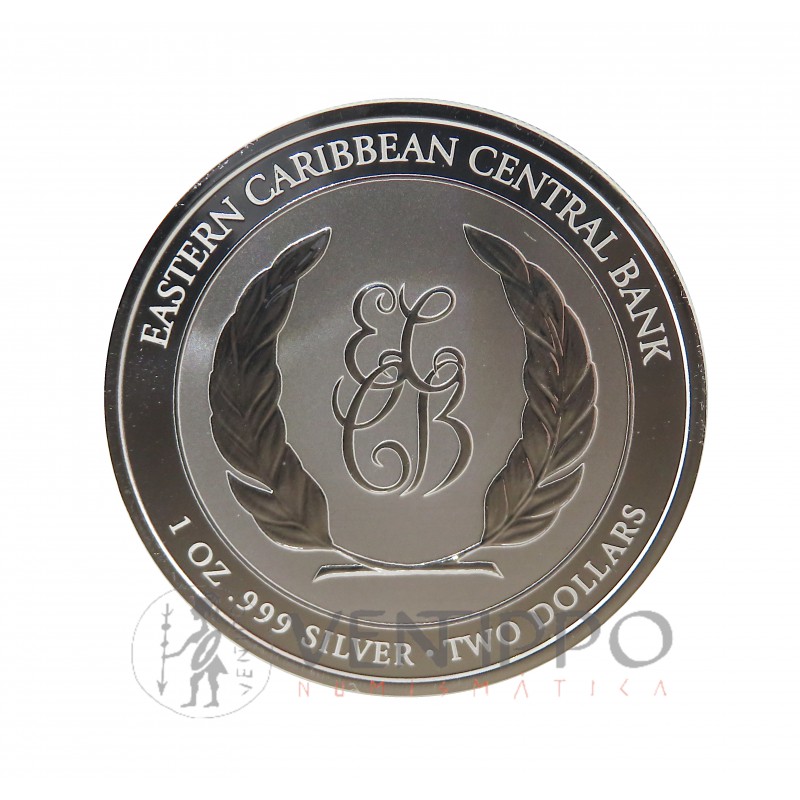Anguilla, 2 $ Plata ( 1 OZ  ley 999 mls. ) 2023 Serie  EC8 VI Regata, Prooflike.