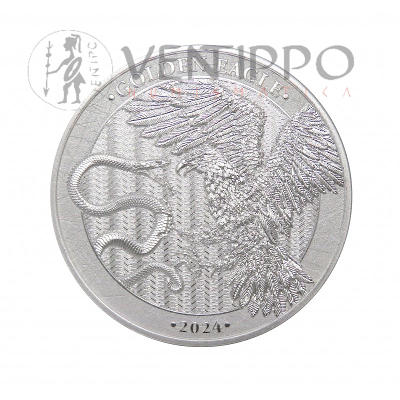 Malta, 5 € Plata ( 1 OZ ley 999 mls. ) 2024 Golden Eagle, BU.