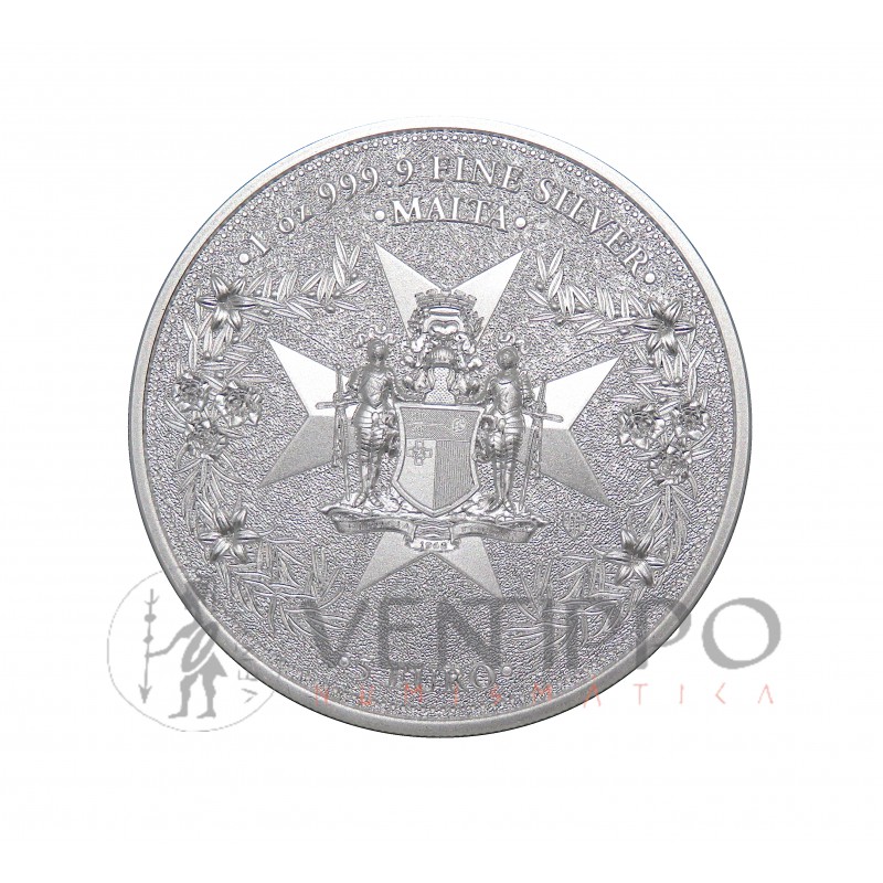 Malta, 5 € Plata ( 1 OZ ley 999 mls. ) 2024 Golden Eagle, BU.