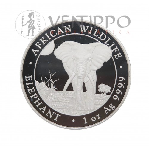 Somalia, 1000 Shillings Plata ( 1 OZ  ley 999 mls ) Elefantes 2025, BU.